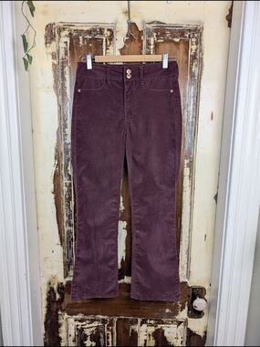 Abercrombie & Fitch Burgundy Velvet High Rise Ankle Flare Pants 26 Retro